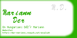 mariann der business card